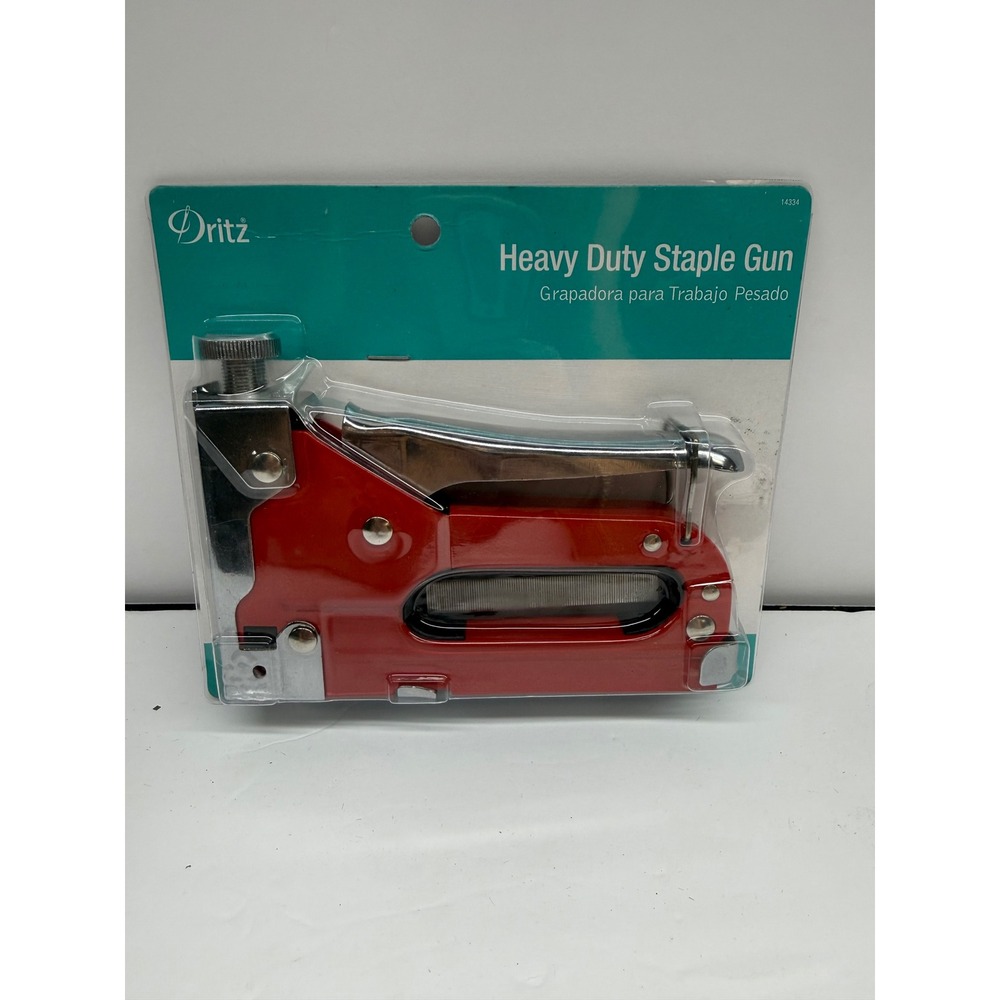 Dritz Heavy Duty Staple Gun Red Chrome Upholstery Home Decor Tool 14334 NEW